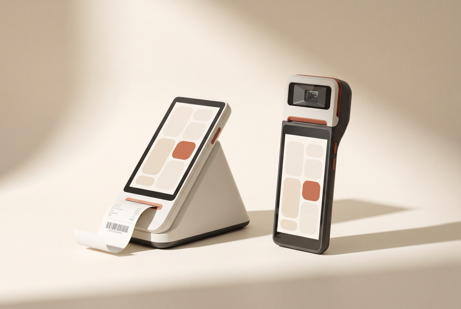 Behio POS countertop terminal and handheld scanner Behio POS countertop terminal and handheld scanner